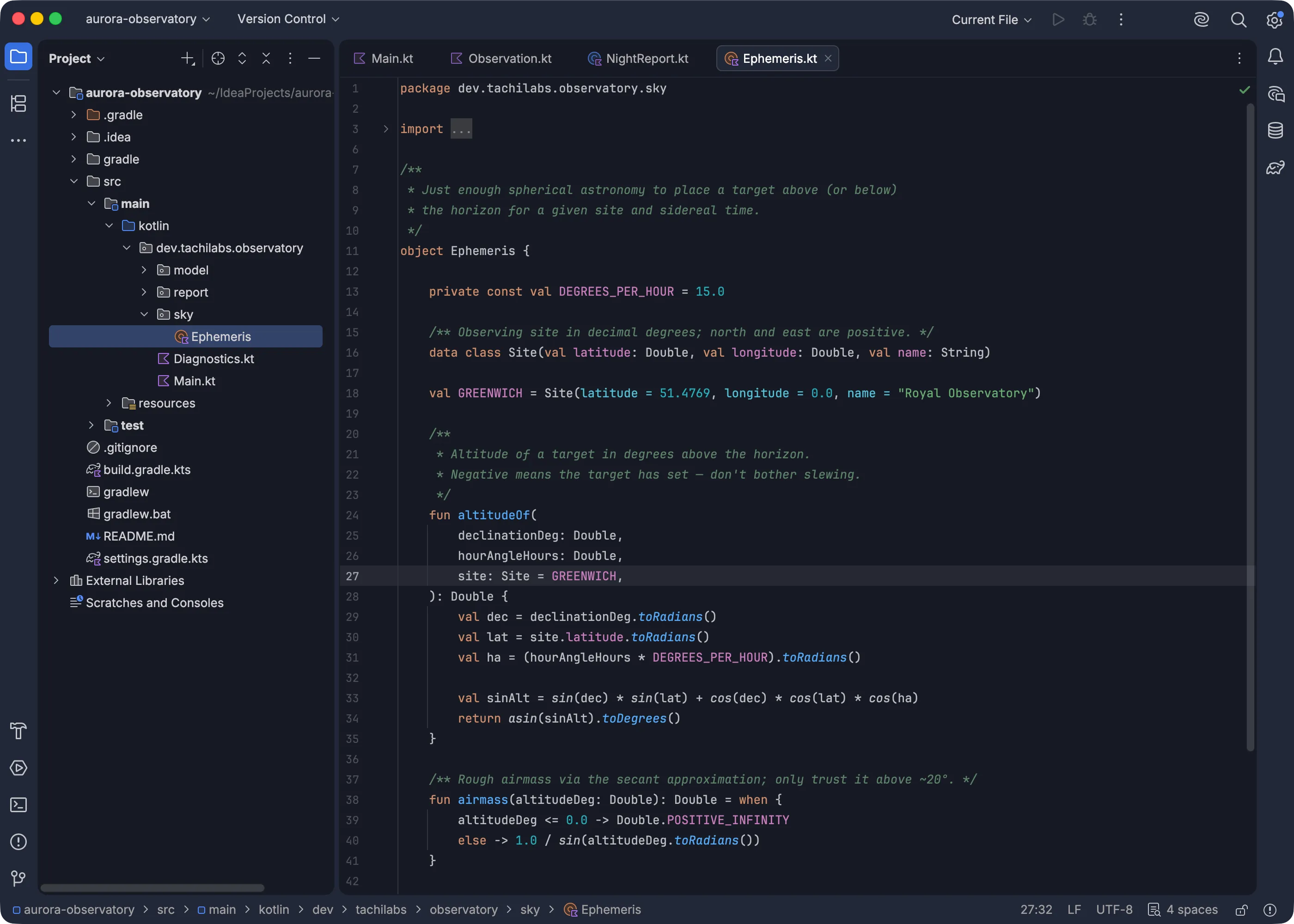 IntelliJ IDEA on the Islands Dark theme under the Blue preset with colorize background on